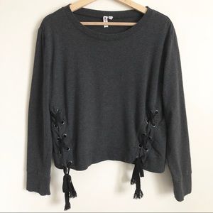 Canle and Guage | Cropped Tied Sweatshirt